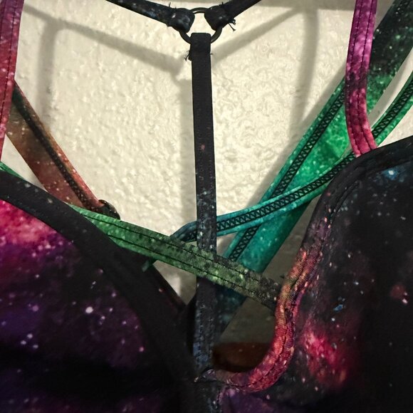 Torrid Size 2 Galaxy Print Strappy Sports Bra Size 2 - Picture 3 of 4
